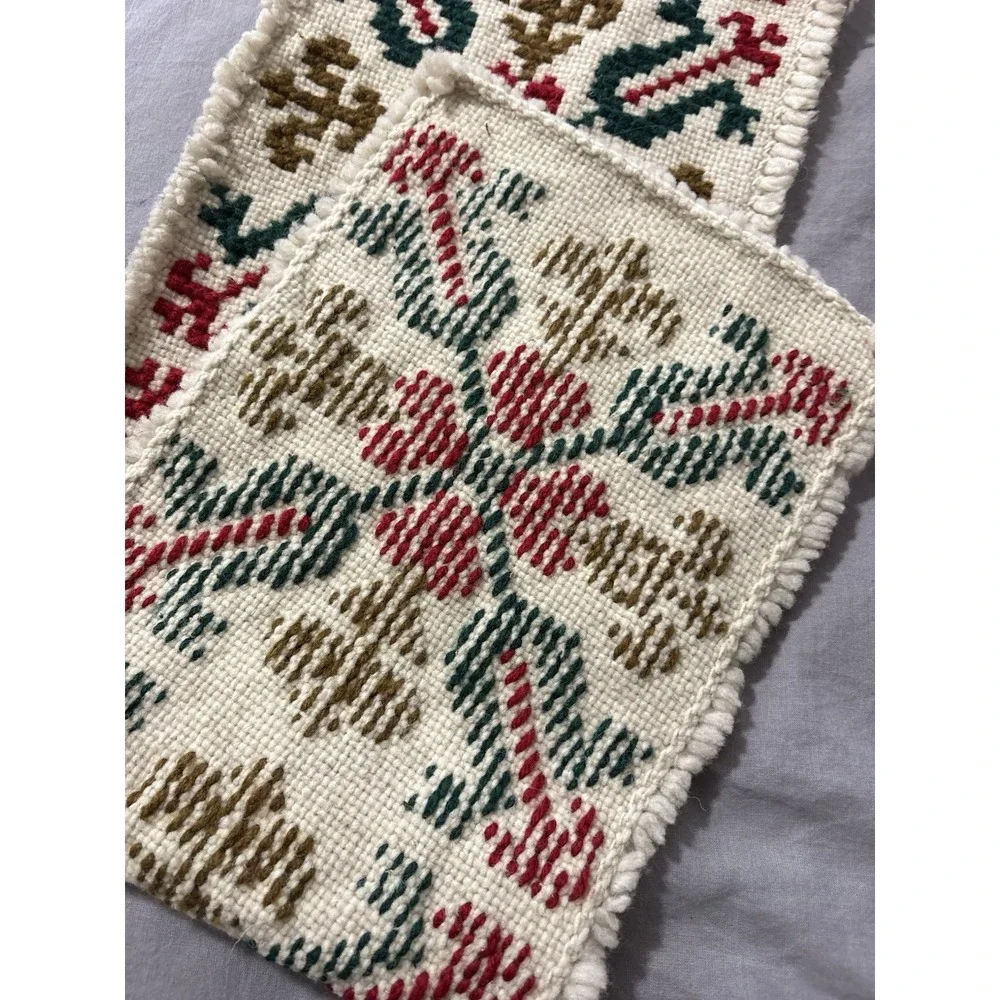 Vintage Folk Art Scandinavian Swedish Bell Pull Tapestry Embroidery Wall Hanging